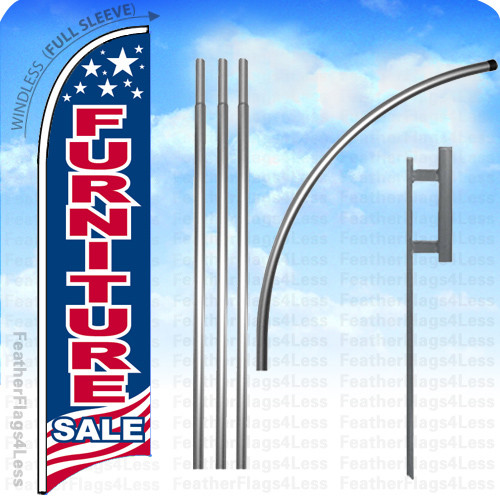 FURNITURE SALE – Windless Swooper Flag KIT 15&prime; Feather Banner Sign – USA bb