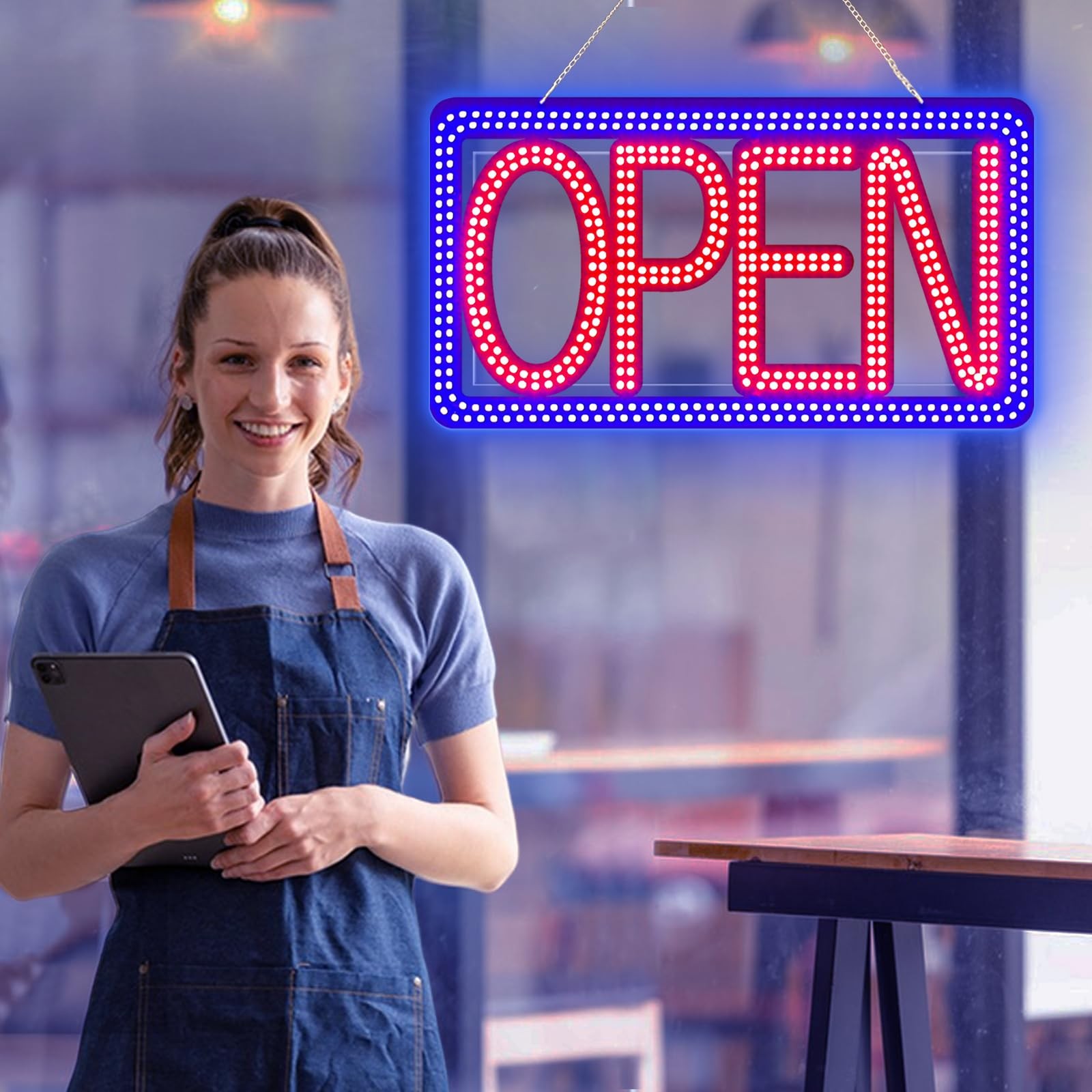 16.5&Prime;x9&Prime; Horizontal LED Open Sign for Business – Ultra Bright & Dimmable Sign…