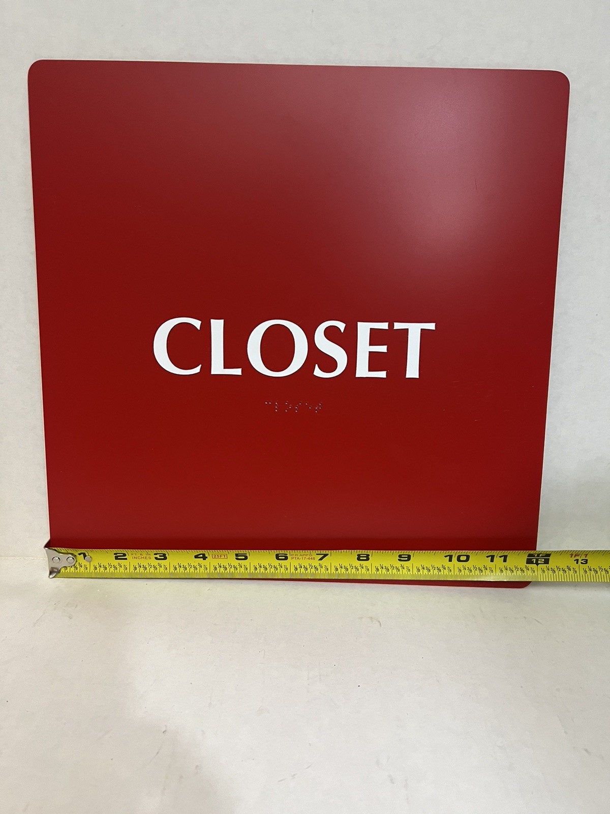 12&Prime; X12&Prime; CLOSET Sign – ADA Compliant 2 Braille Text Acrylic Sign