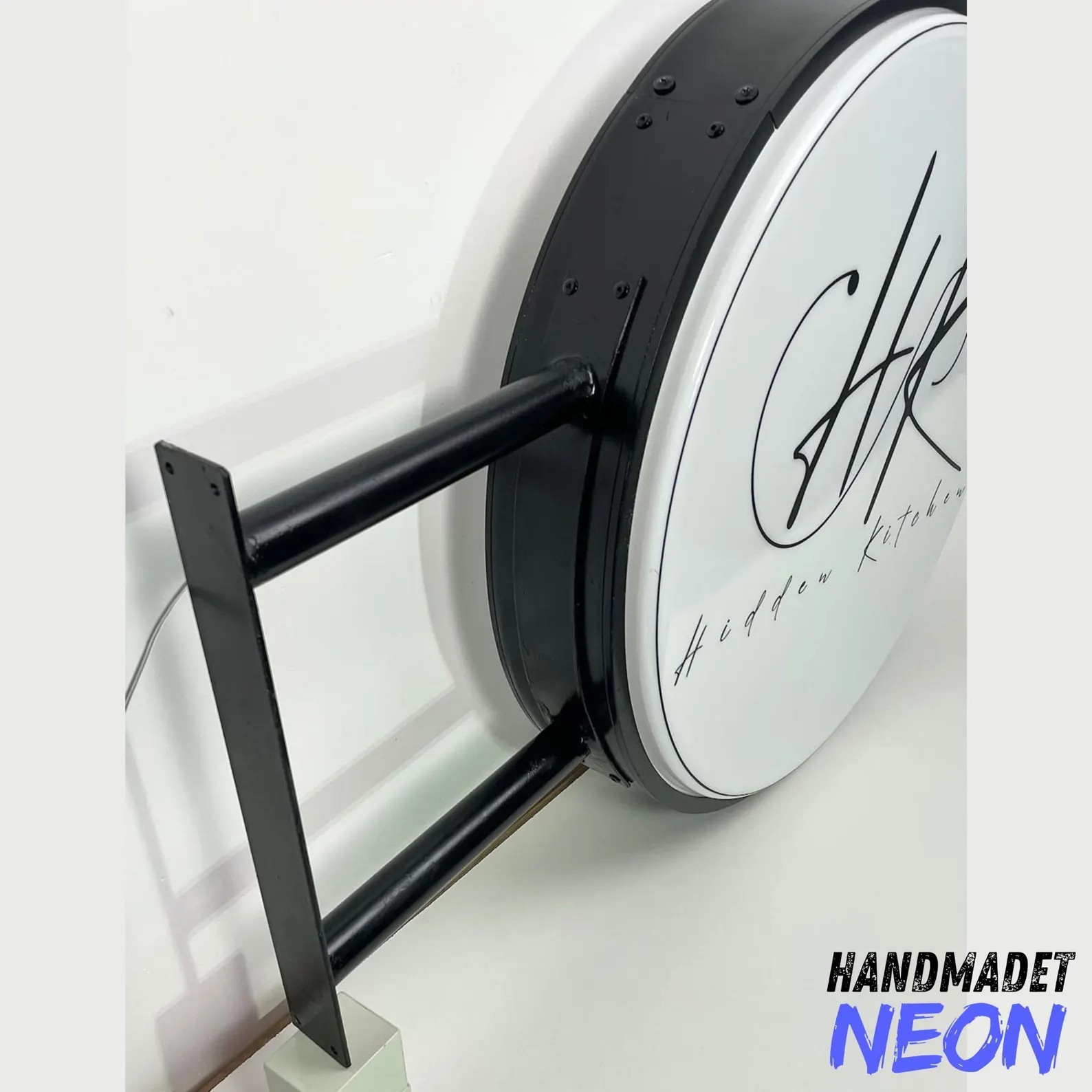 LED Light Box Sign – Double-Sided Round Acrylic Metal Storefront Sign Outdoor