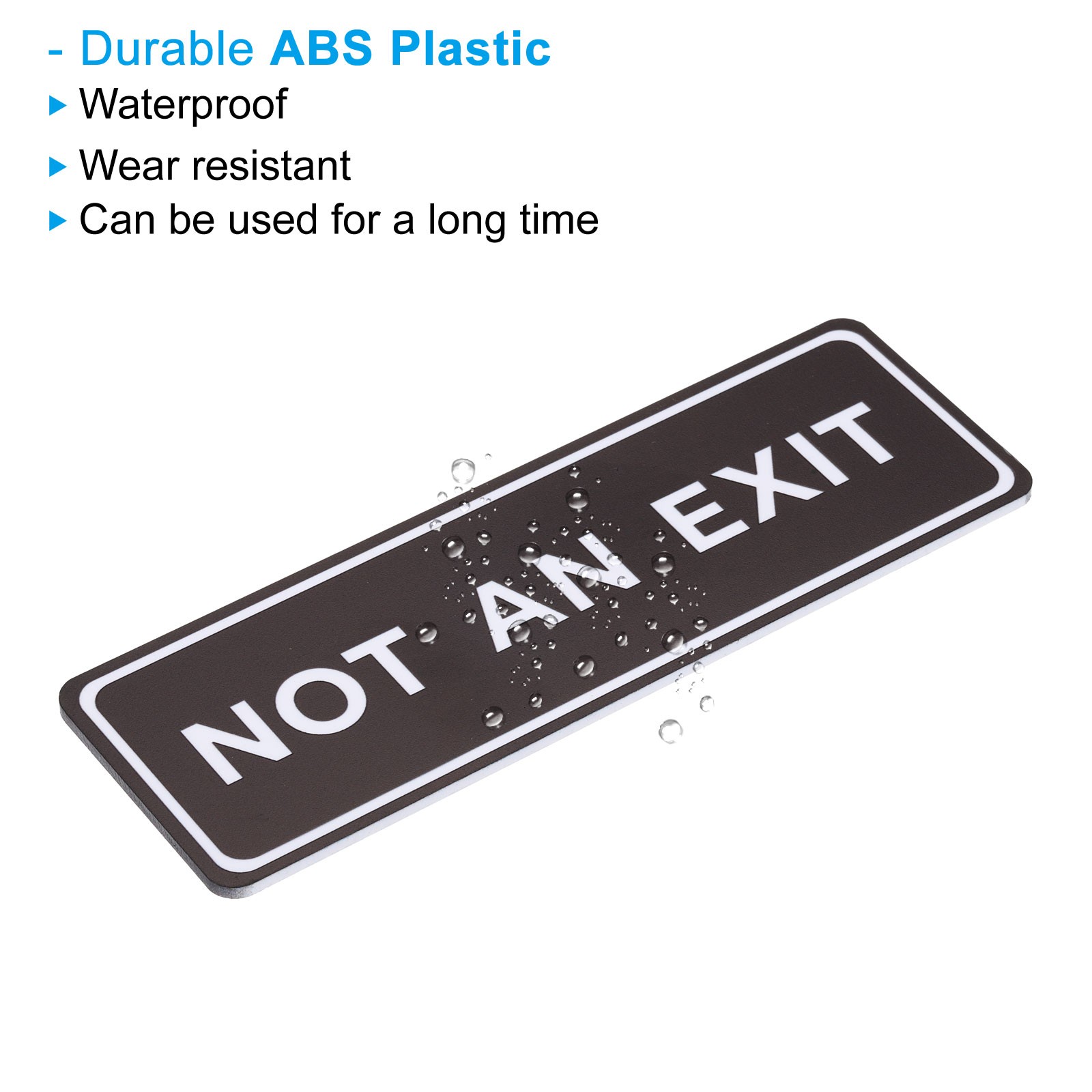 6&Prime;Lx2&Prime;Wx0.1&Prime;T Not an Exit Wall or Door Sign, Black