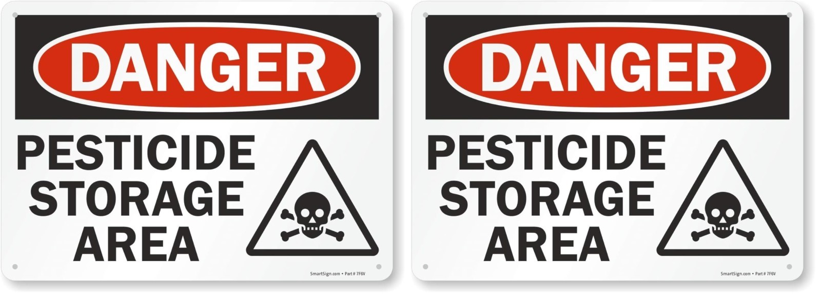 Danger Pesticide Storage Area Sign – 10&Prime; x 14&Prime; Plastic Safety Signs (2 Pack)