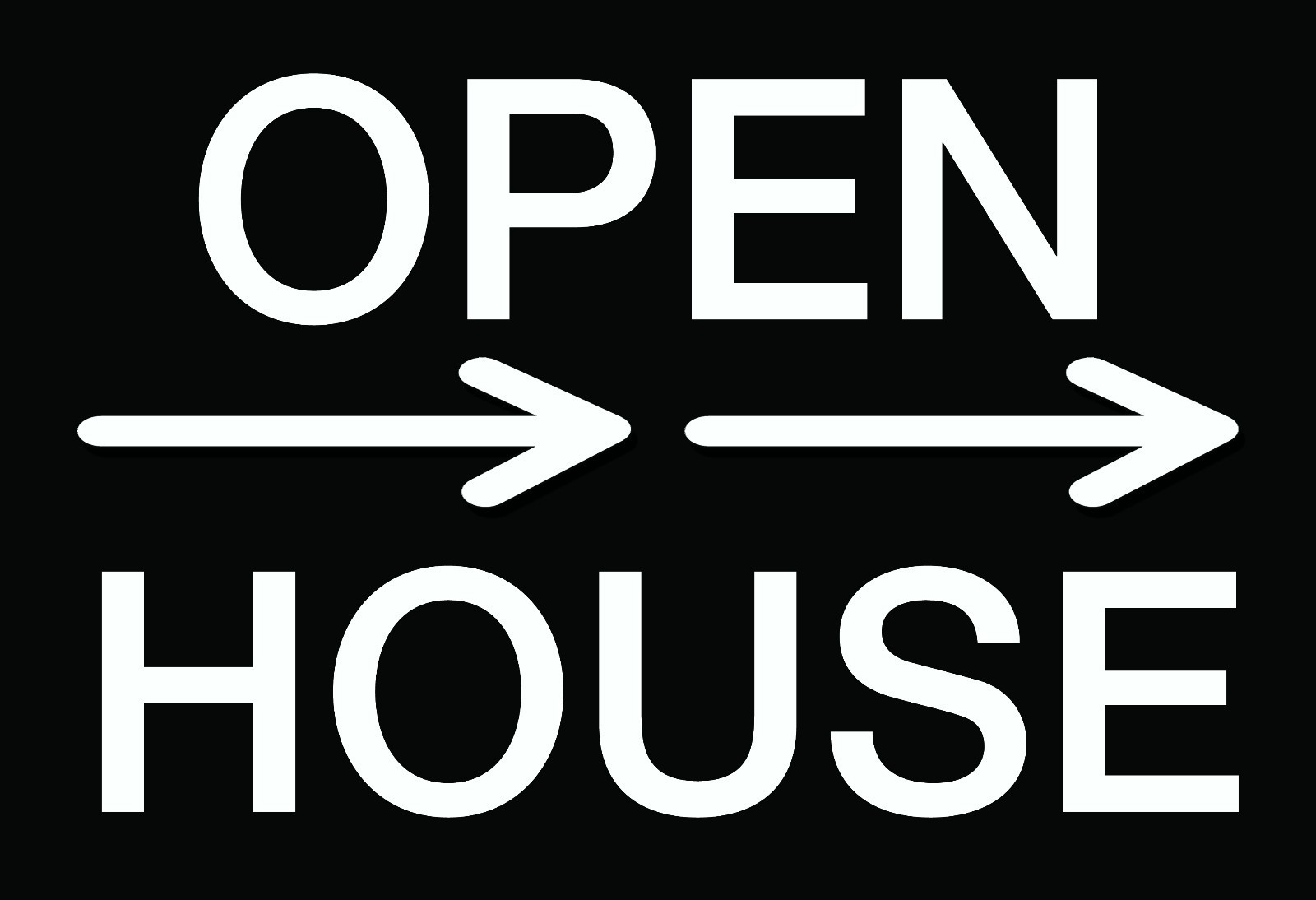 10 12×18 CORRUGATED PLASTIC « OPEN HOUSE » SIGN WITH WIRE STAKE (2 SIDED BLACK)