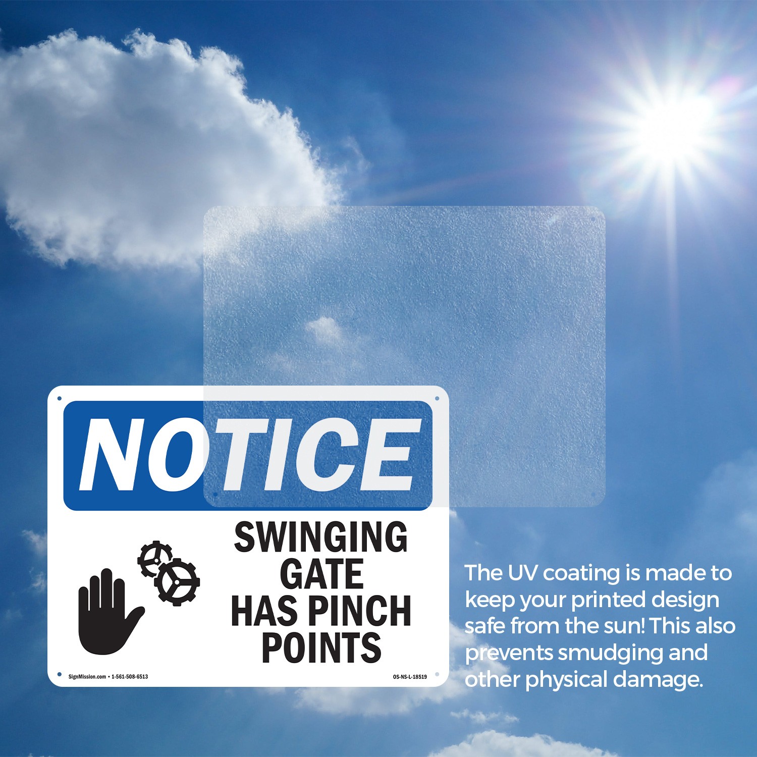 Swinging Gate Has Pinch Points OSHA Notice Sign Metal,, Decal 5 or 10 Pack