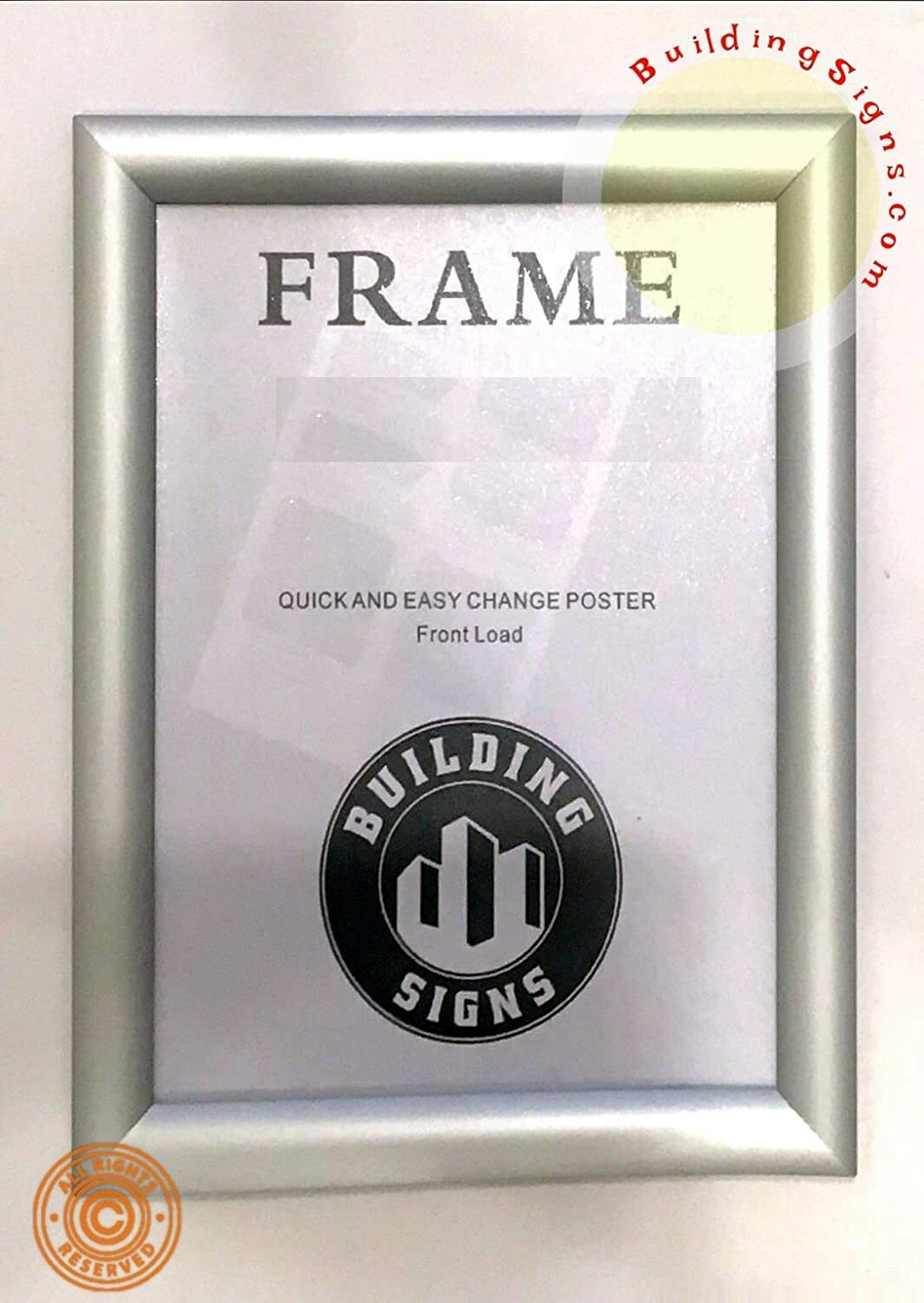 Snap Frame, 8.5×11 Portrait Size, 1&Prime; Silver, Mitered Corner, Front Loading