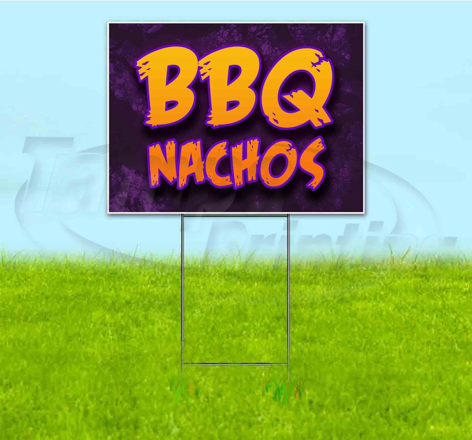 BBQ NACHOS 18×24 Yard Sign WITH STAKE Corrugated Bandit USA BUSINESS BARBECUE