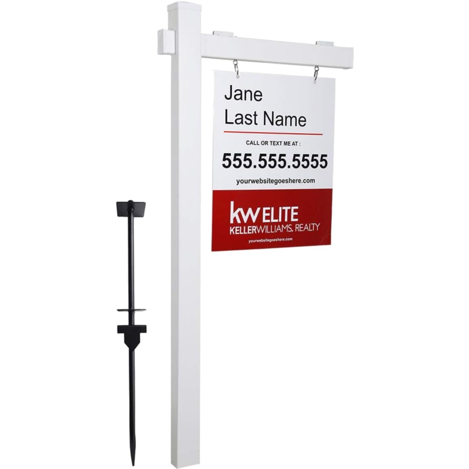 Vinyl PVC Real Estate Sign Post 6ft. Tall 4&Prime;x 4&Prime;x 72&Prime; Realtor Yard Sign Post …