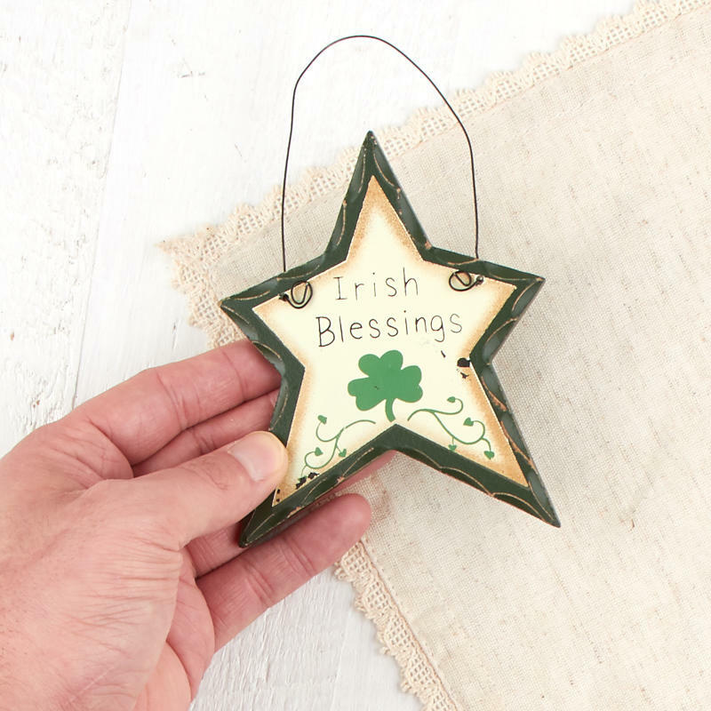 Factory Direct Craft Rustic Irish Blessings Star Ornament | 6 Pieces