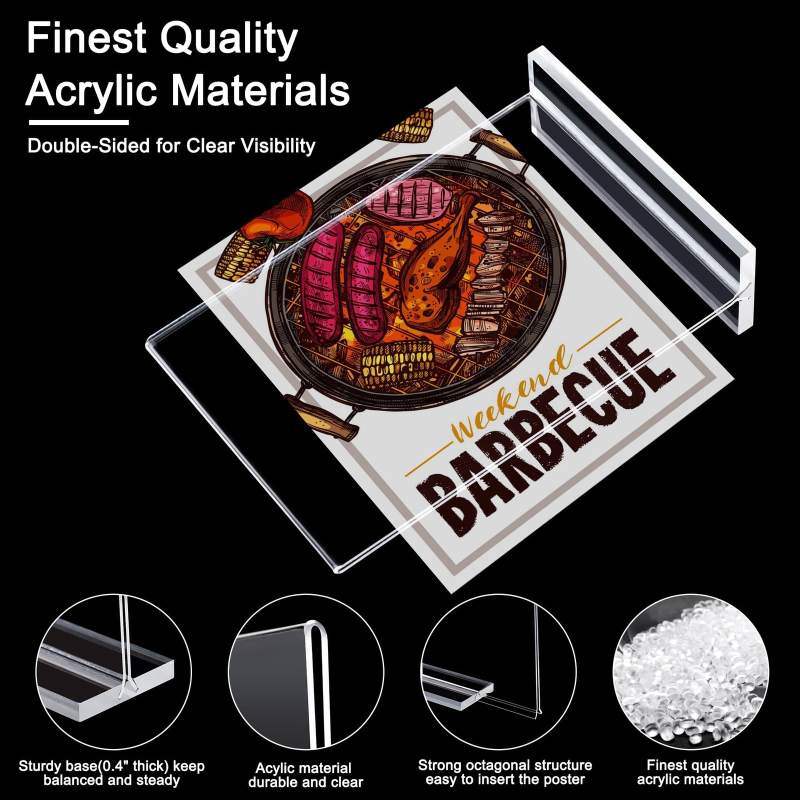 Hoewina Acrylic Sign Holder 8.5 x 11 Inch 3 Pack, Clear Display
