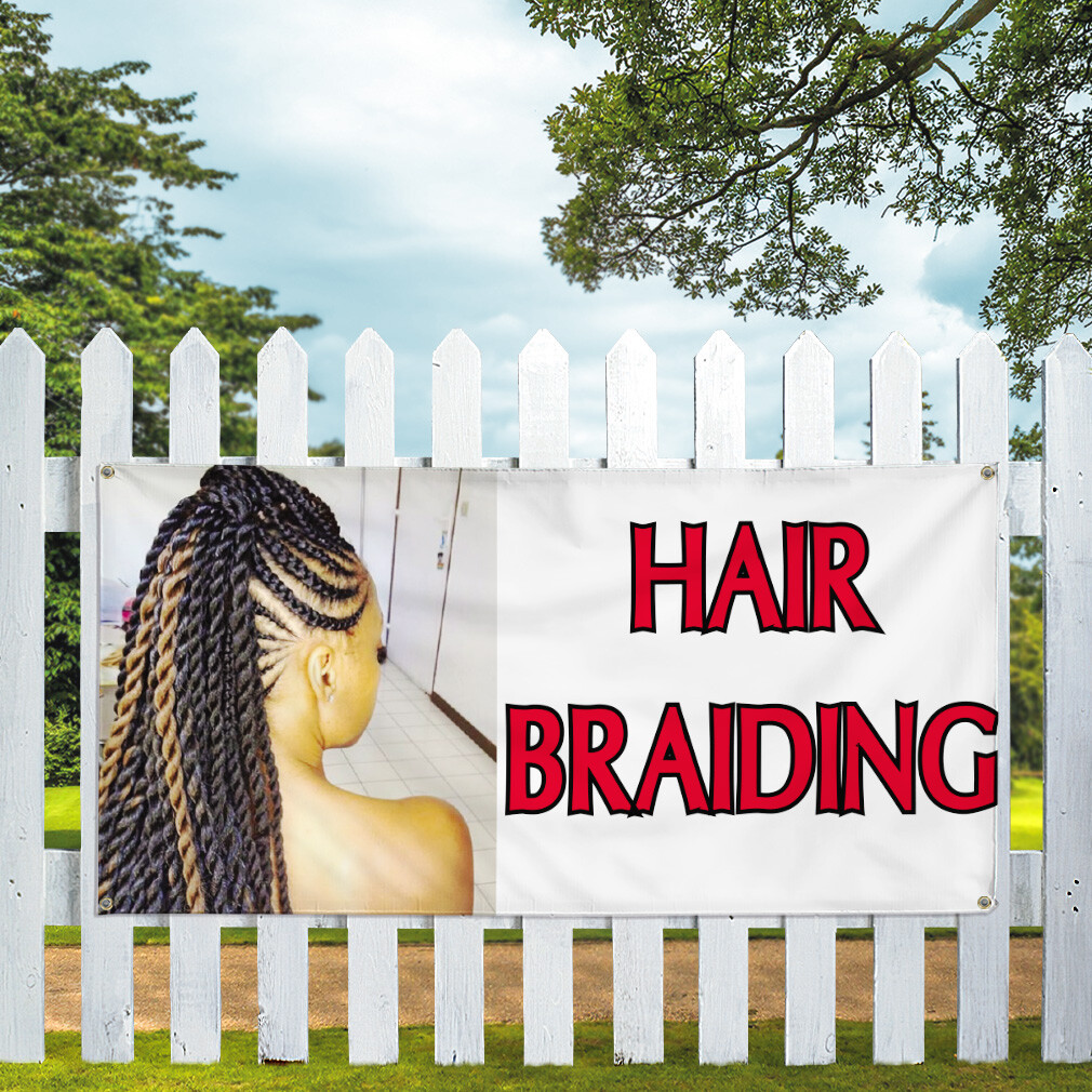 Vinyl Banner Multiple Sizes Hair Braiding Outdoor Advertising Printing Business