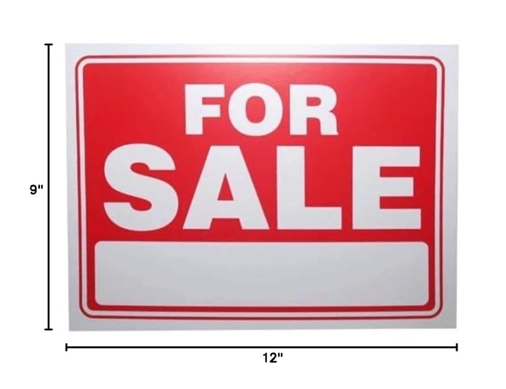FOR SALE Sign 9&Prime;X12&Prime; Plastic Waterproof Signage 4PC