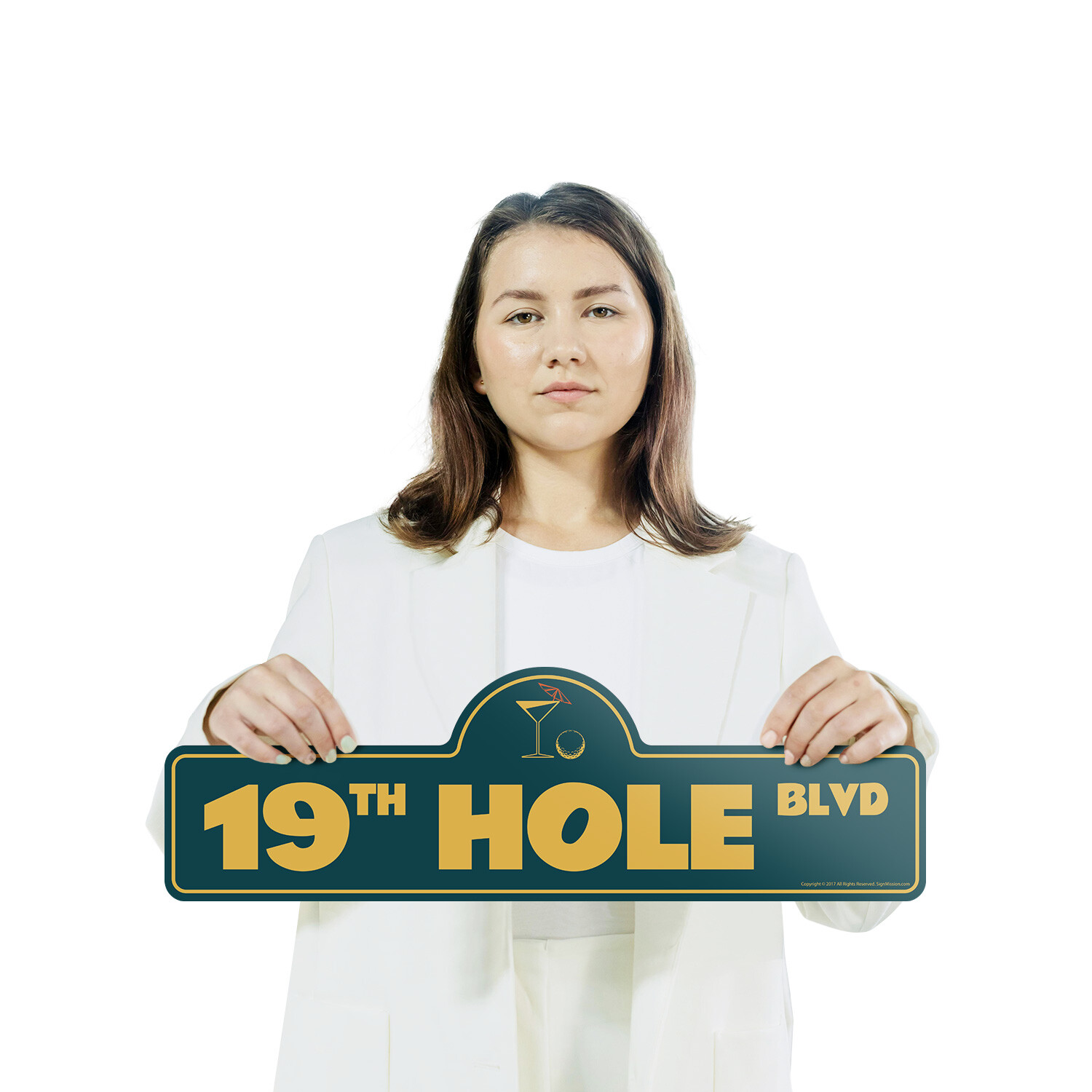 19th Hole Plastic Street Sign Crossing Xing Gift Weatherproof
