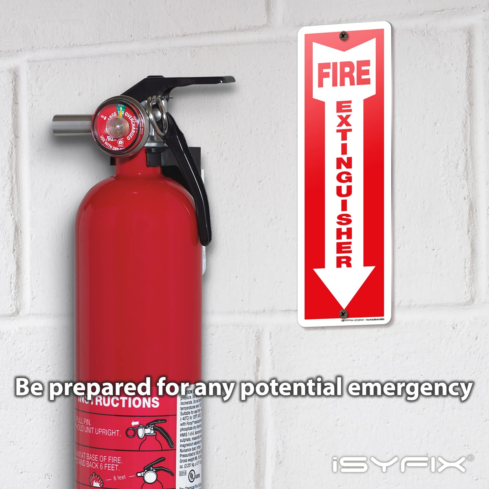 Isyfix Fire Extinguisher Aluminum Signs 5 Pack 4X12 Inch Laminated For Ultimate