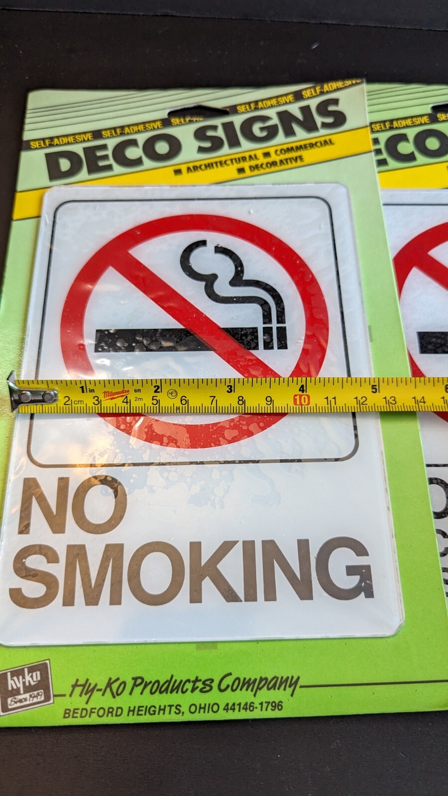 New HY-KO Products No Smoking Deco Sign 5&Prime; X 7&Prime; Plastic Commercial Lot