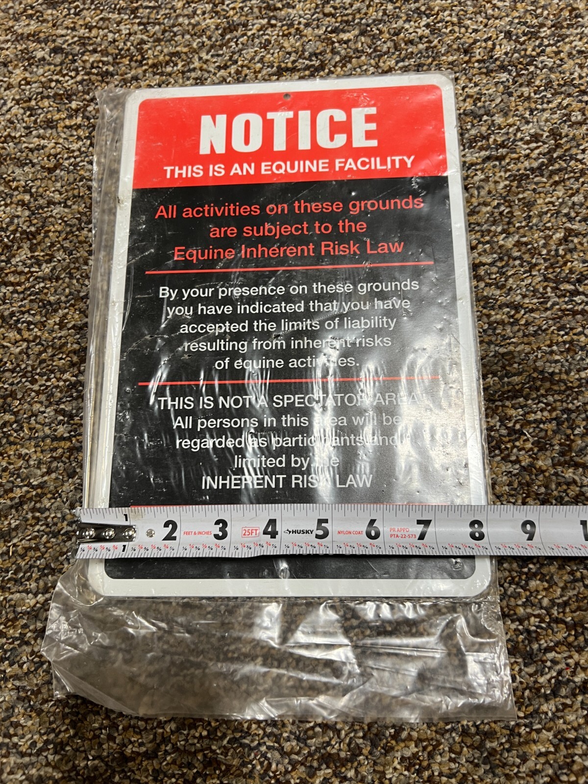 (QTY 4) StickerPirate 12x8Notice This Is an Equine Facility Aluminum Sign NS407