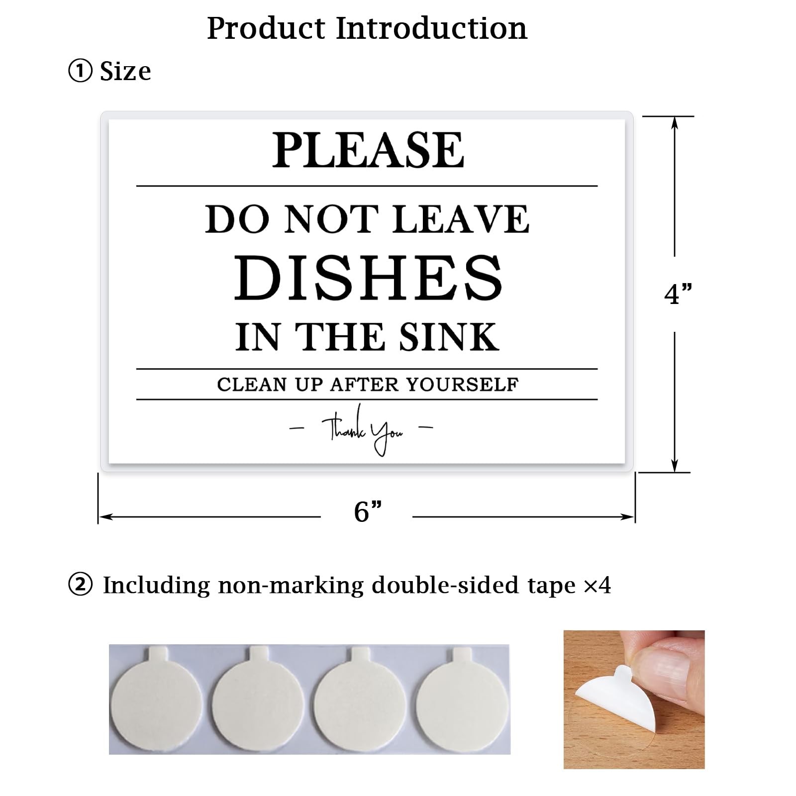 Please Do Not Leave Dishes In The Sink Sign 4×6 Inch Laminated Kitchen Remin…