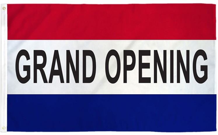 GRAND OPENING 3&rsquo;X 5&prime; FLAG 100D SPUN POLYESTER W/ GROMMETS