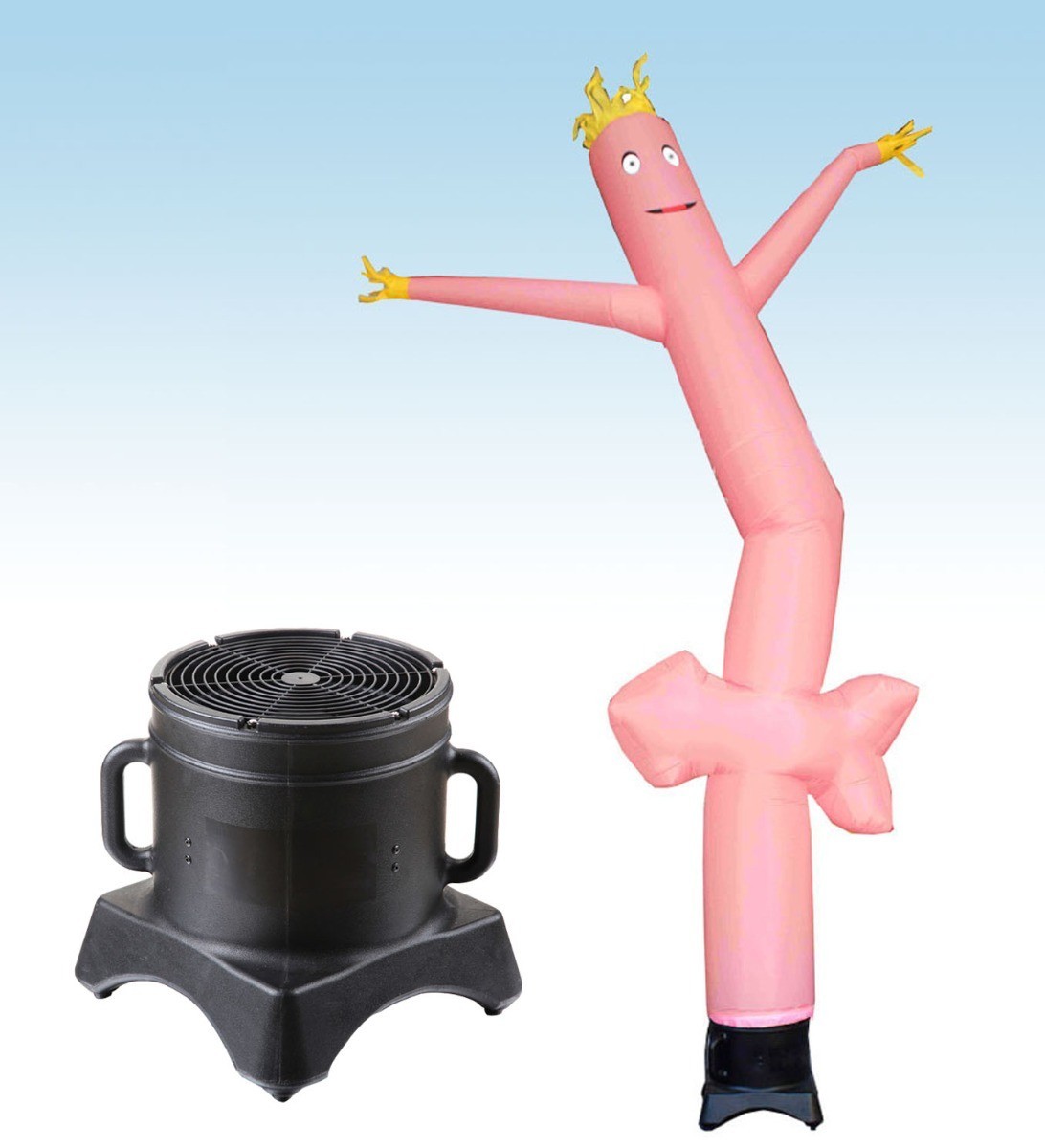 Advertising Inflatable Tube Man 12ft Pink Arrow Blow Up Wavy Flailing w Blower
