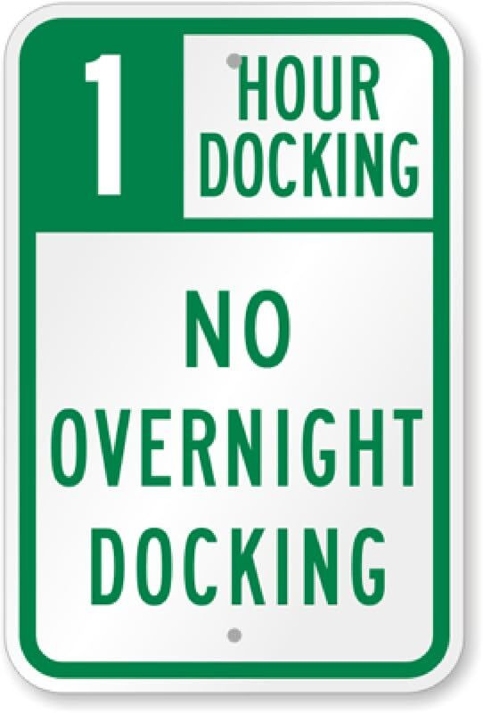 Docking Sign Aluminum Weatherproof 8×12 Pre Drilled Outdoor Business