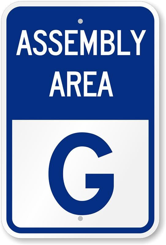 Assembly Area Sign Aluminum Weatherproof 8×12 Inch Outdoor Safety