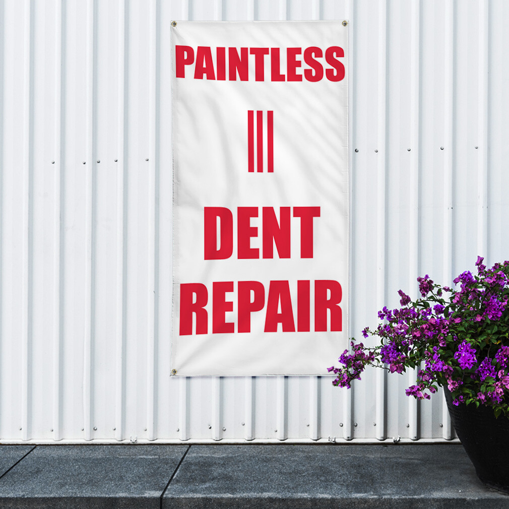 Vertical Vinyl Banner Multiple Sizes Paintless Dent Repair Business Business