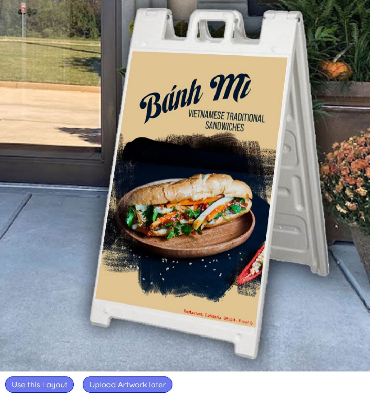 SideWalk Sign & 2 Plastic Sign Panels 24 »x36 » Custom Printed Your Text & Logos