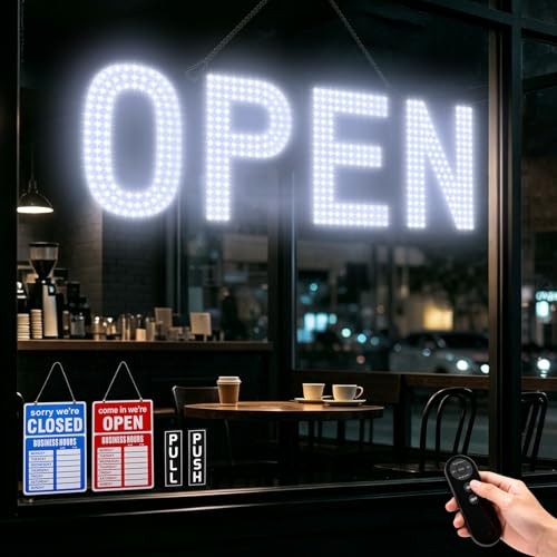 Open Signs for Business, exTopGoal 30&Prime;x10&Prime; Ultra Bright LED Open Sign, Remote
