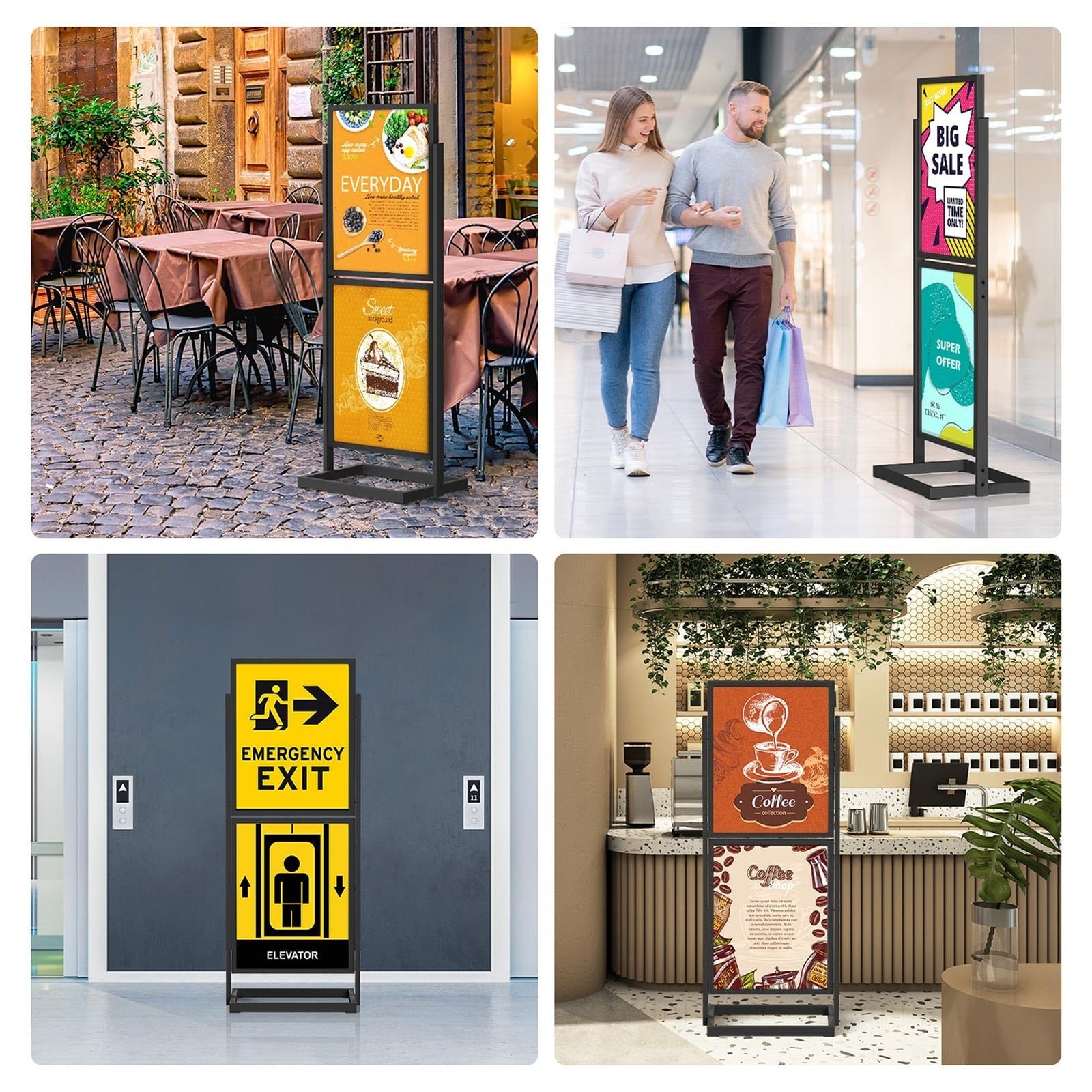 Sign Holder Floor Stand, Heavy Duty Pedestal Poster Banner Stand for Display,…