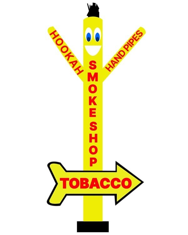 20ft Tall Smoke Shop Tube Man Air Inflatable Dancer With Arrow Without Blower