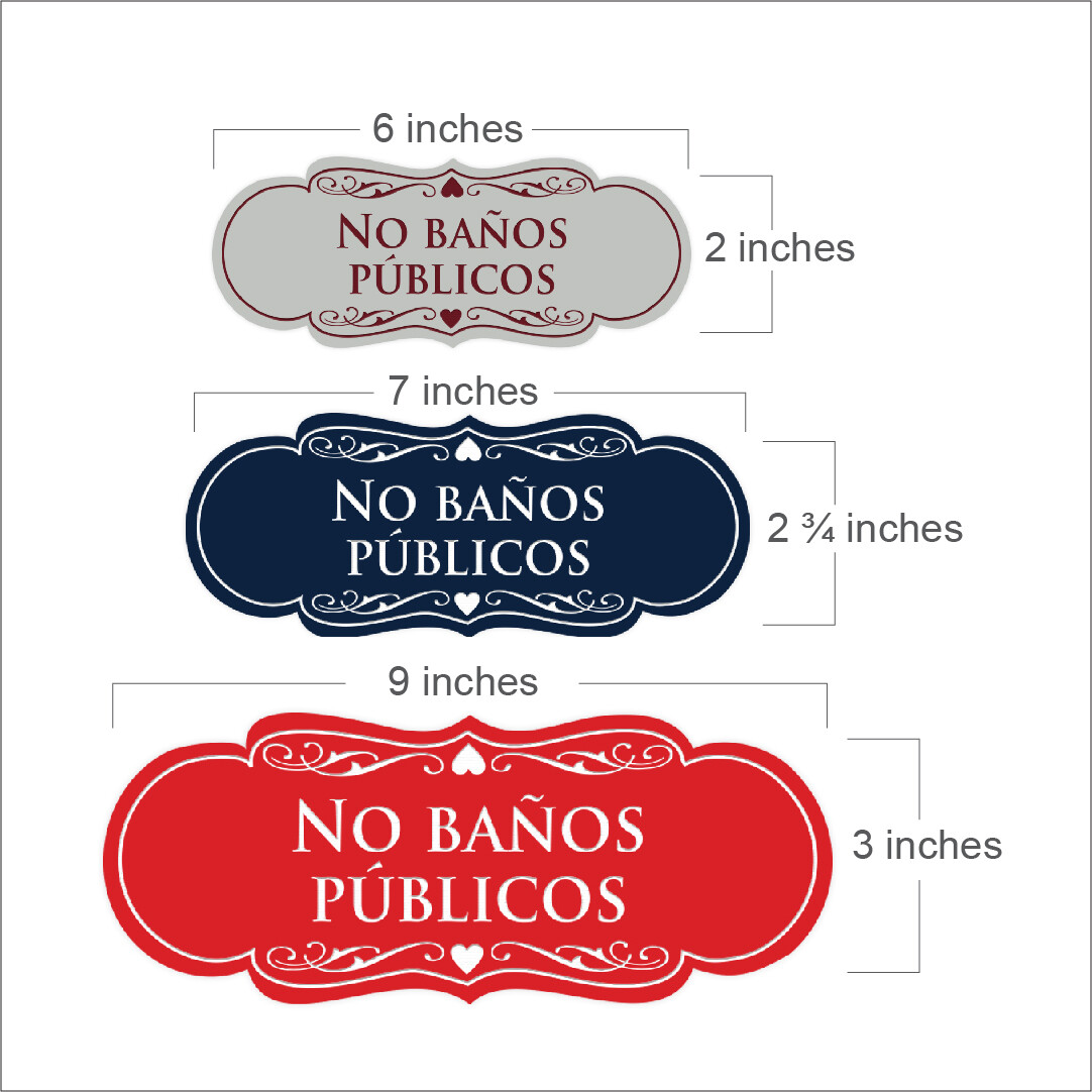 Signs ByLITA Designer Spanish No baños públicos Sign