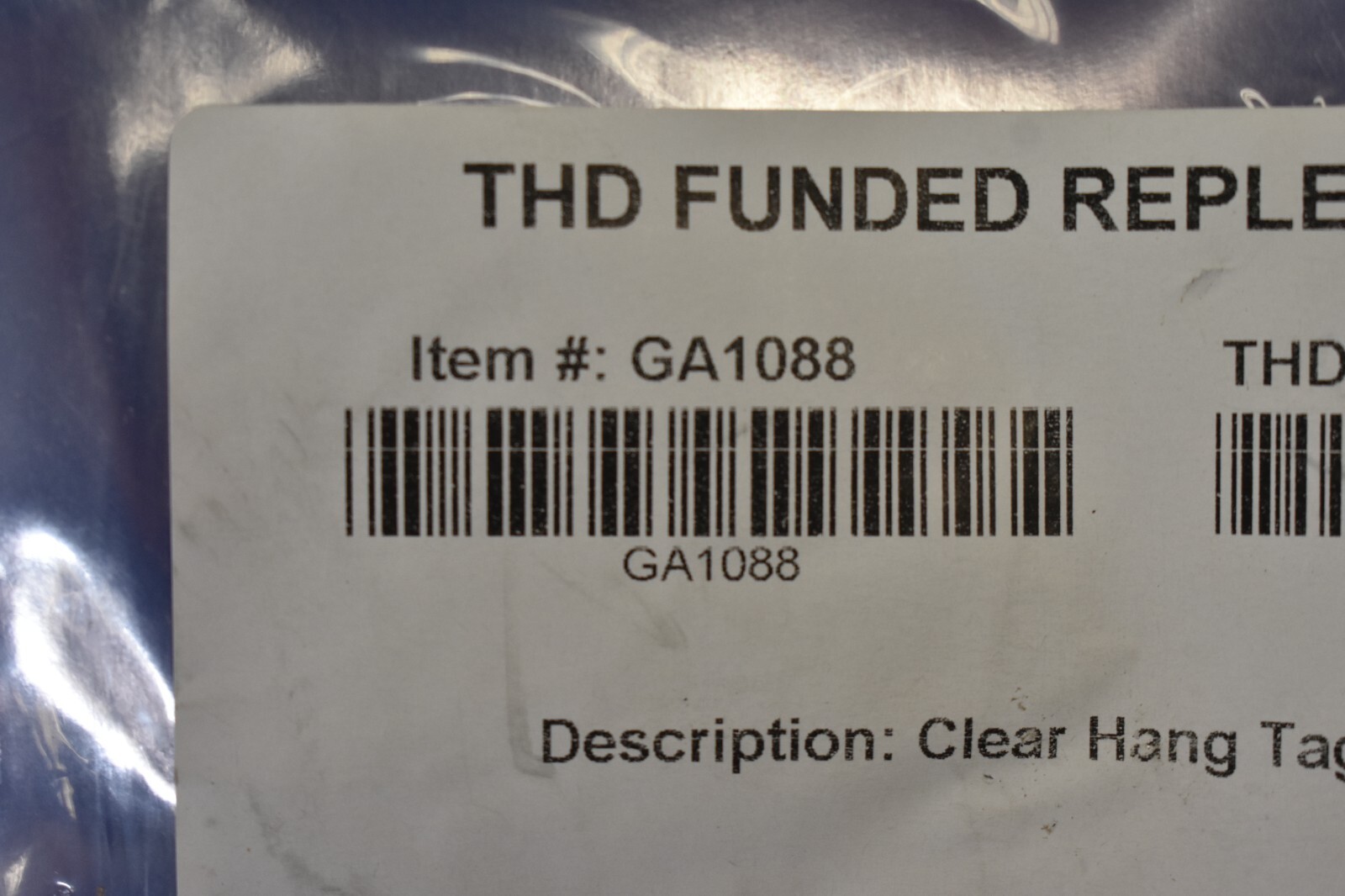 THD Funded Replenishment Clear Plastic Hang Tag Pouches 100 Pack 6&Prime; x 9&Prime; GA1088