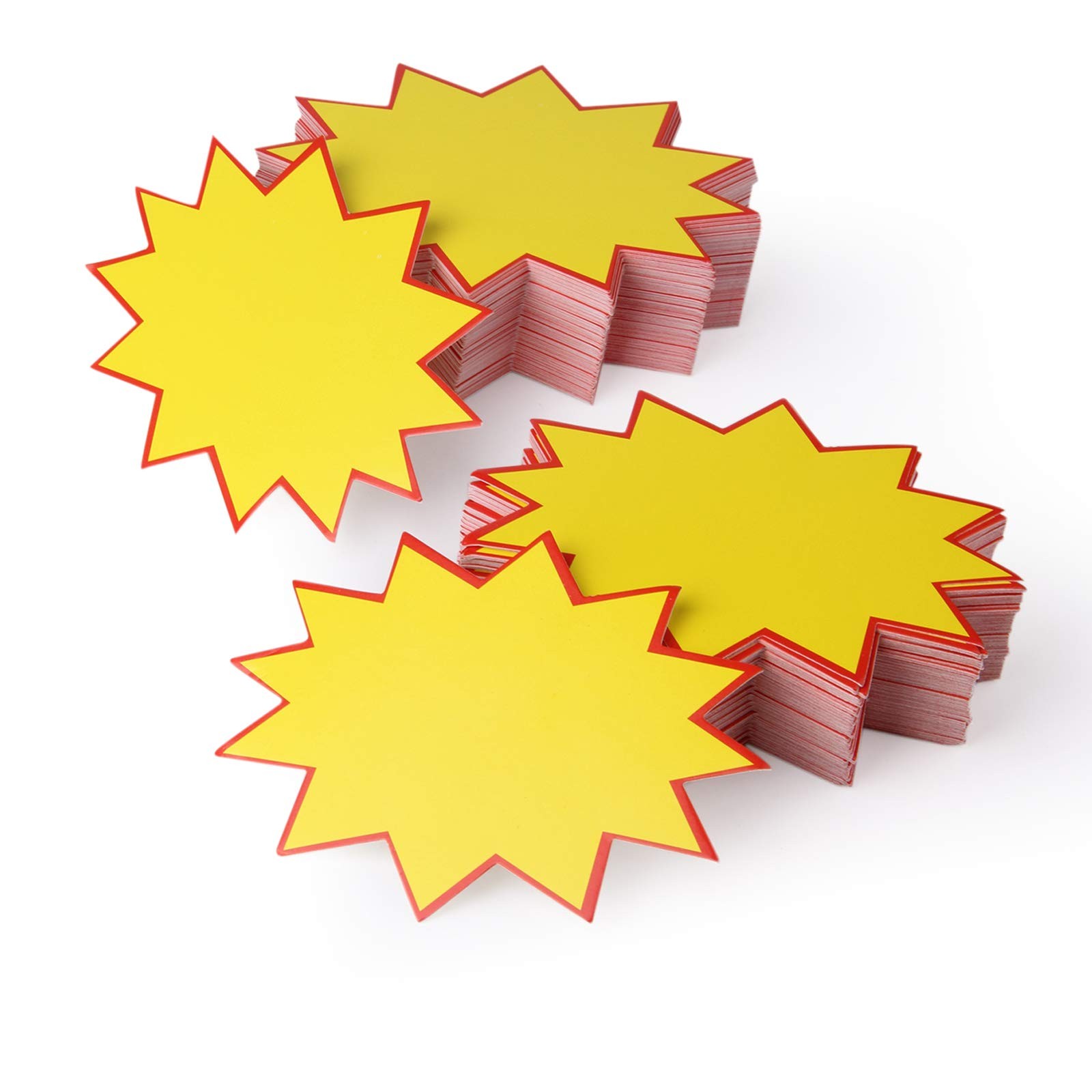 200 Pcs 3.25×4.25 Inch Starburst Signs Price Tags with Garage Yard Sales Retail