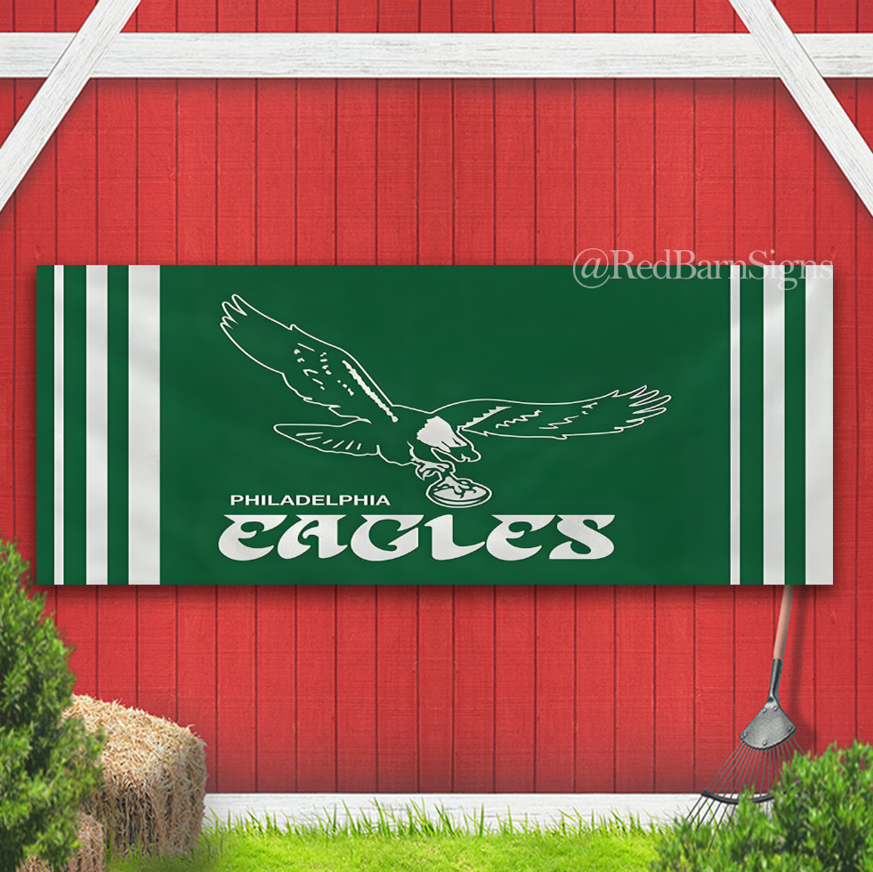 Philadelphia Eagles Banner Retro Design Premium with Metal Grommets