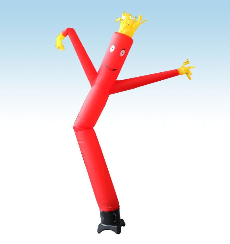 Advertising Inflatable Tube Man 12ft Red Blow Up Wavy Flailing with Blower