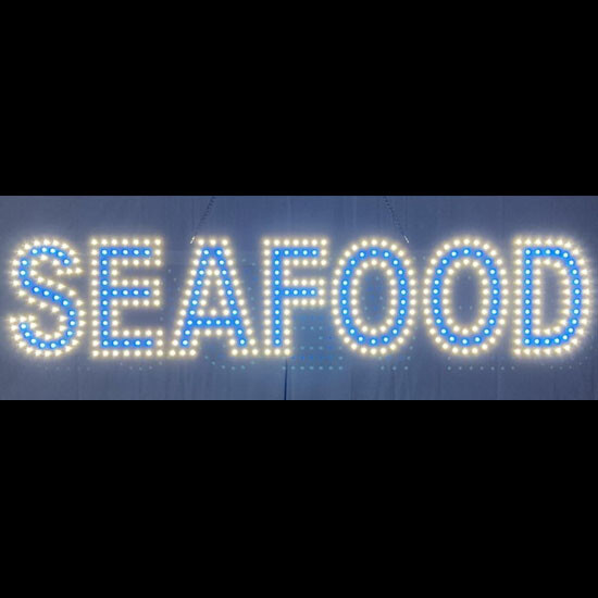 LED DELI SIGN (10&Prime;X28&Prime; INCH) WHITE / NAVY COLOR