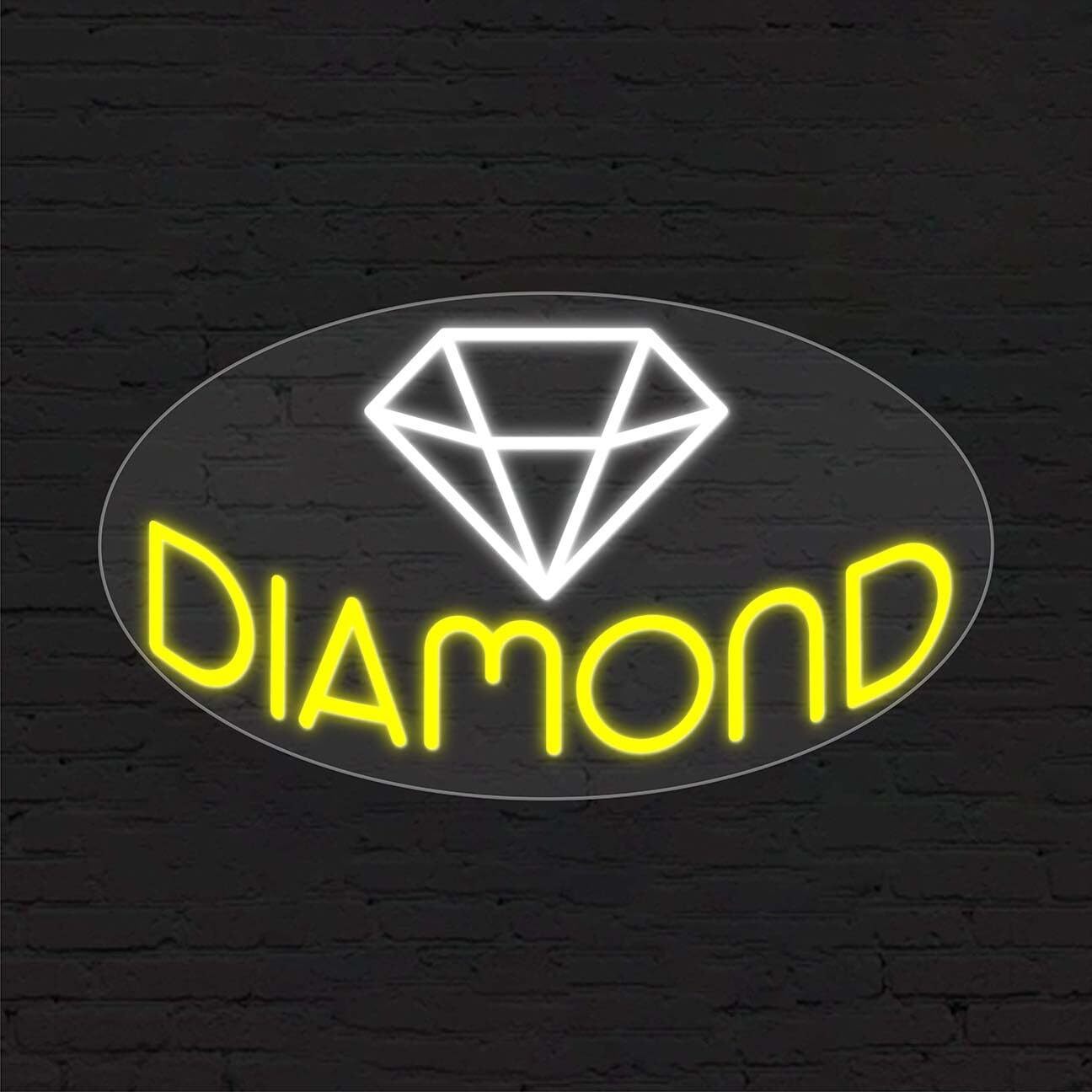 Diamond Sign for Business Displays | LED Flex Neon | 30&Prime;W x 17&Prime;H x 1&Prime;D