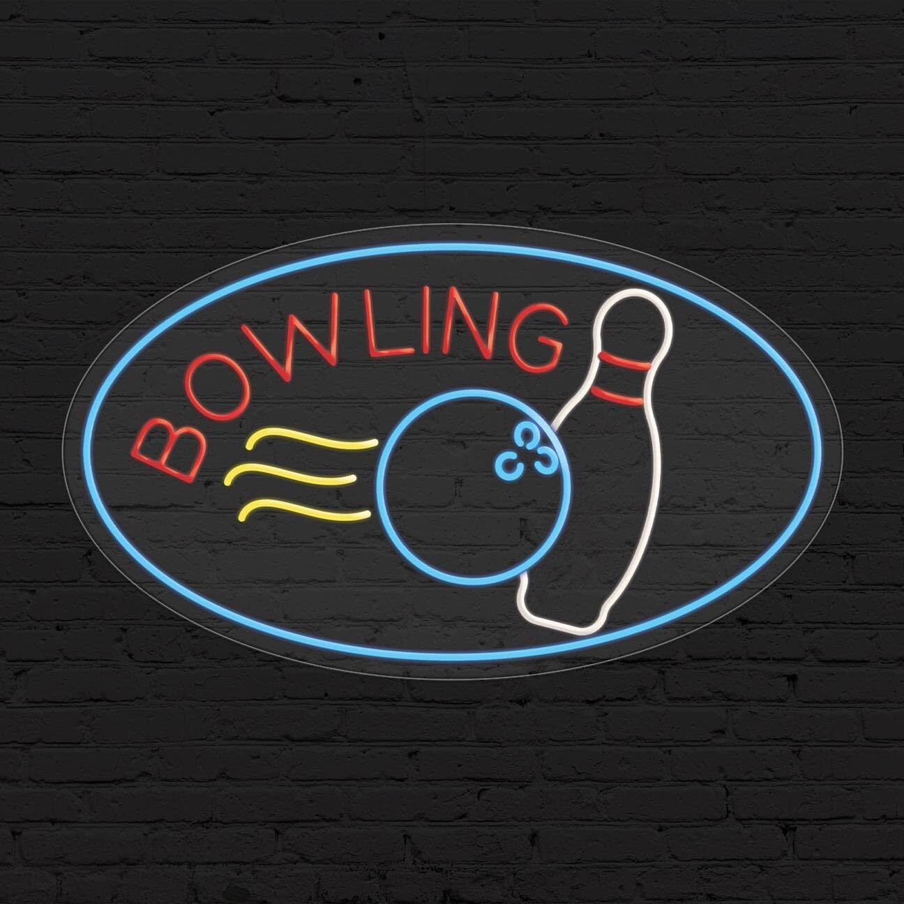 Bowling Sign for Business Displays | LED Flex Neon | 30&Prime;W x 17&Prime;H x 1&Prime;D