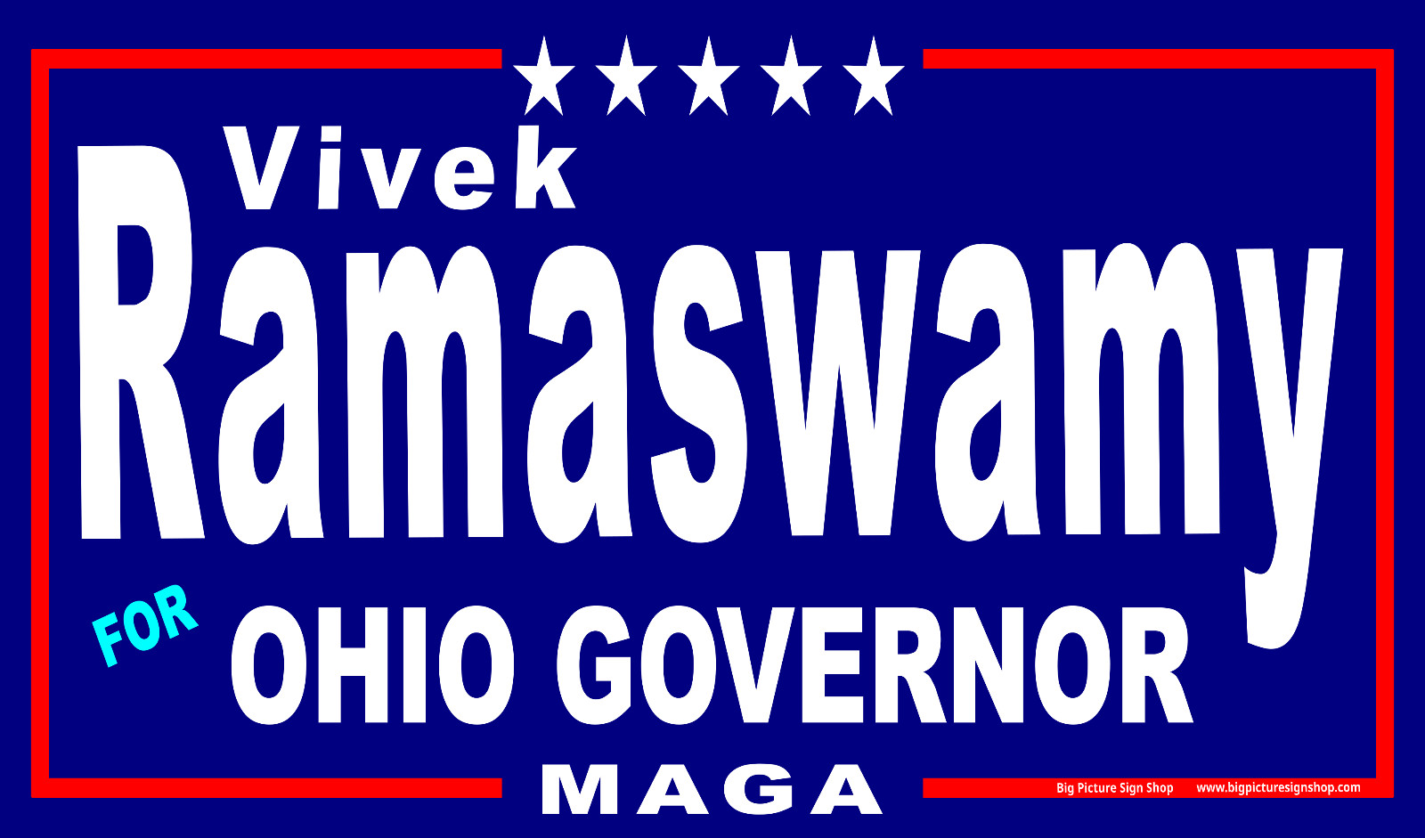 Vivek RAMASWAMY OHIO GOVERNOR-HUGE Banners-3 Choices Wht Blu Rd-41 Sizes-TX USA