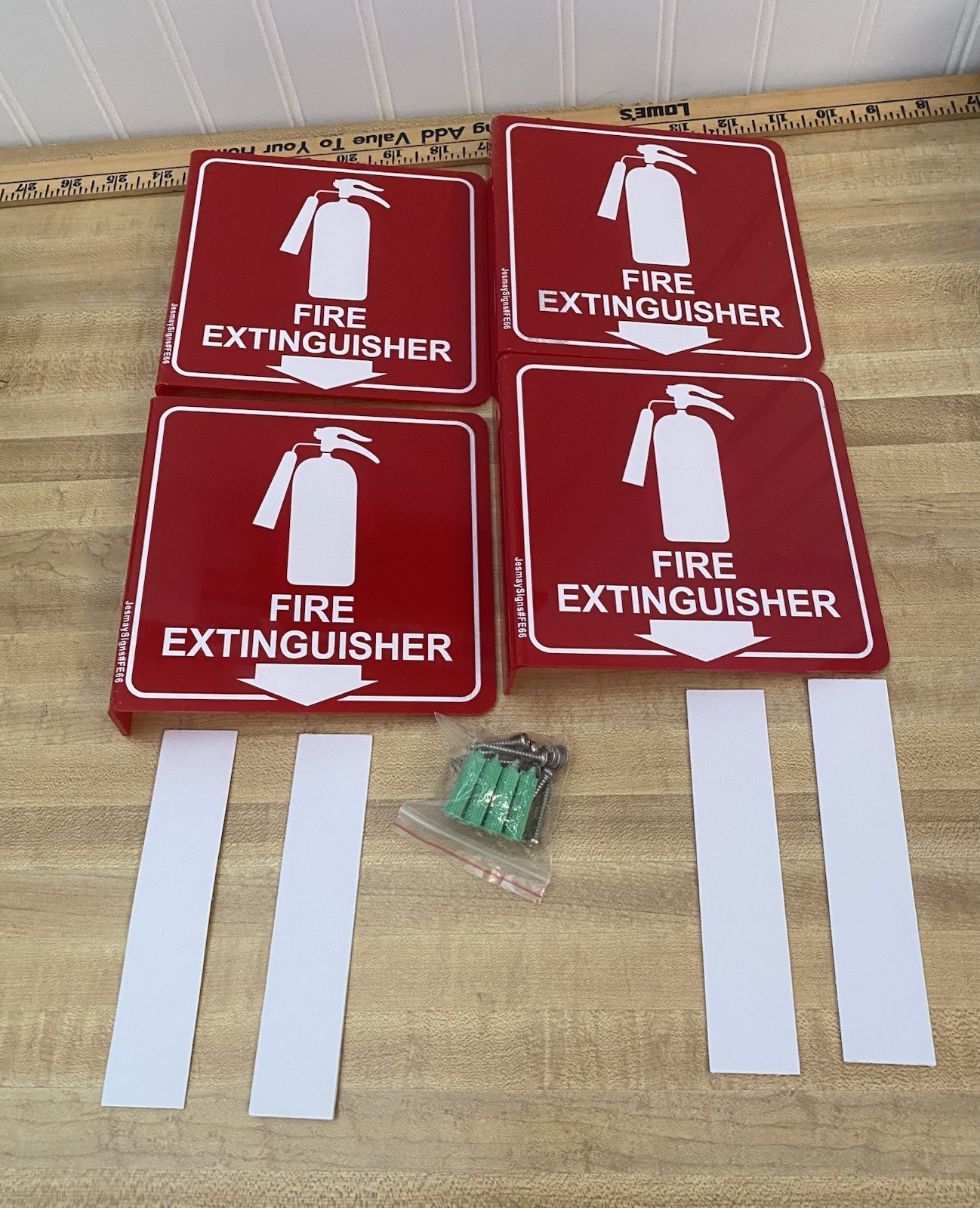 Fire Extinguisher Sign,4 Pack 6&Prime; Polished Acrylic Fire Extinguisher Signs wit…