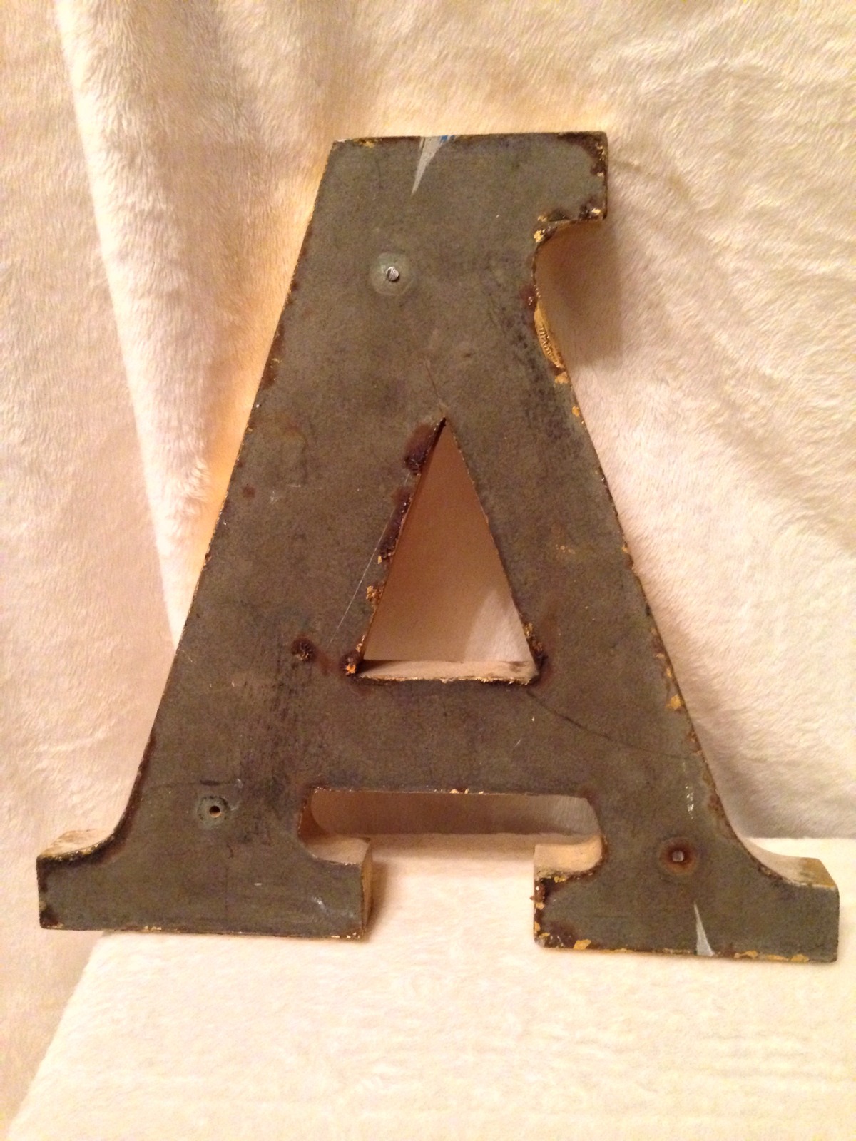 Vintage ENGLISH Shop Sign Letter A In Gold leaf – ADVERTISING 12&Prime; Tall