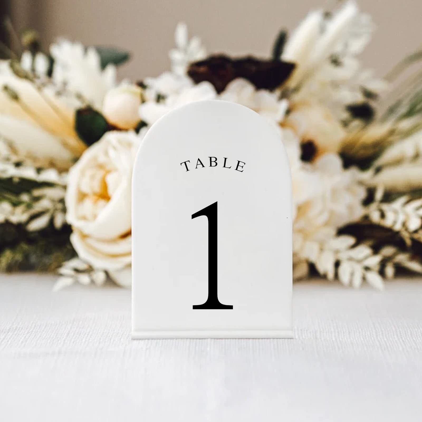10 PCS White Arch Acrylic Blank Sign Stand DIY Wedding Table Numbers 5×7 In
