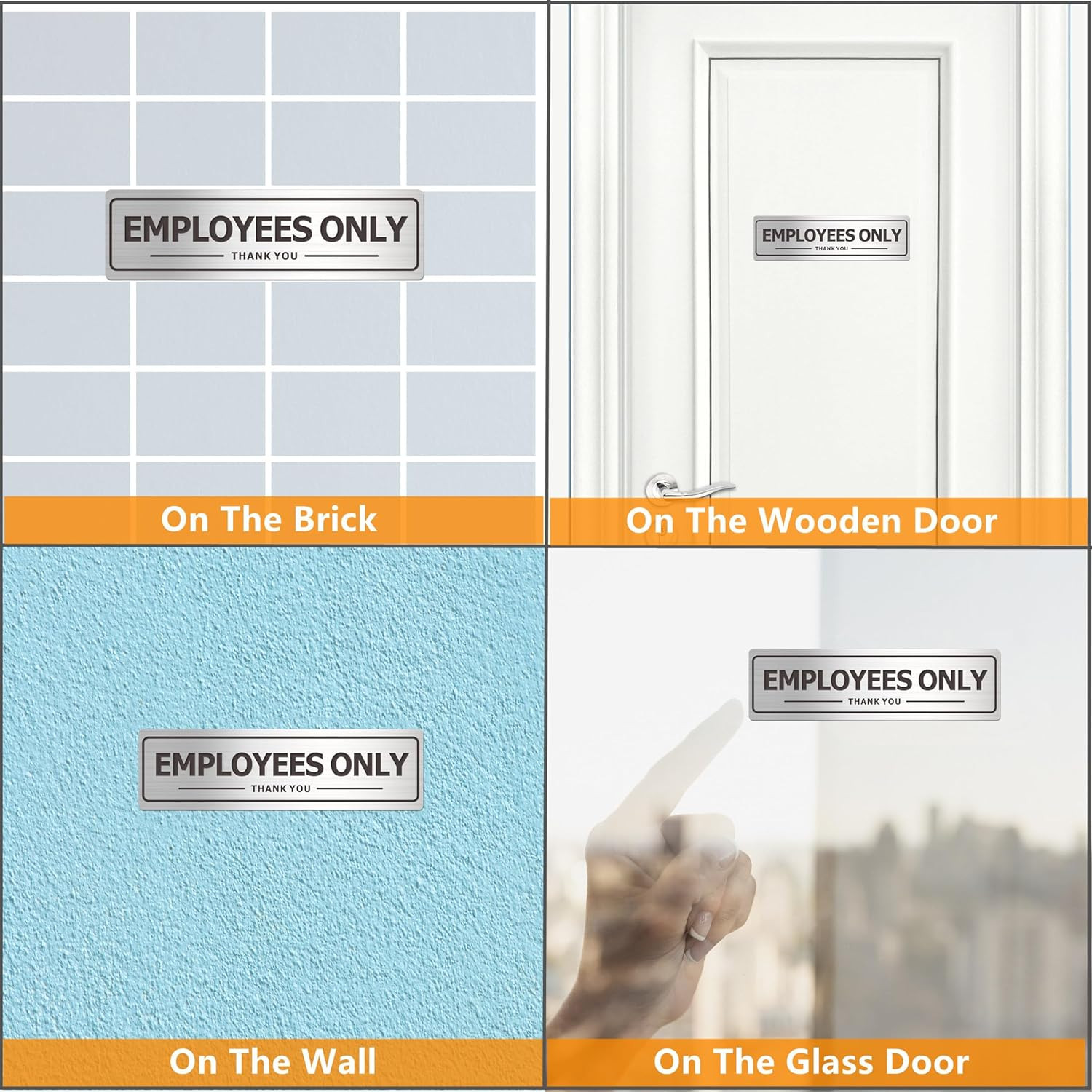Employees Only Sign – 2 Pack Office Door Signs for Business Store Wall – Aluminu