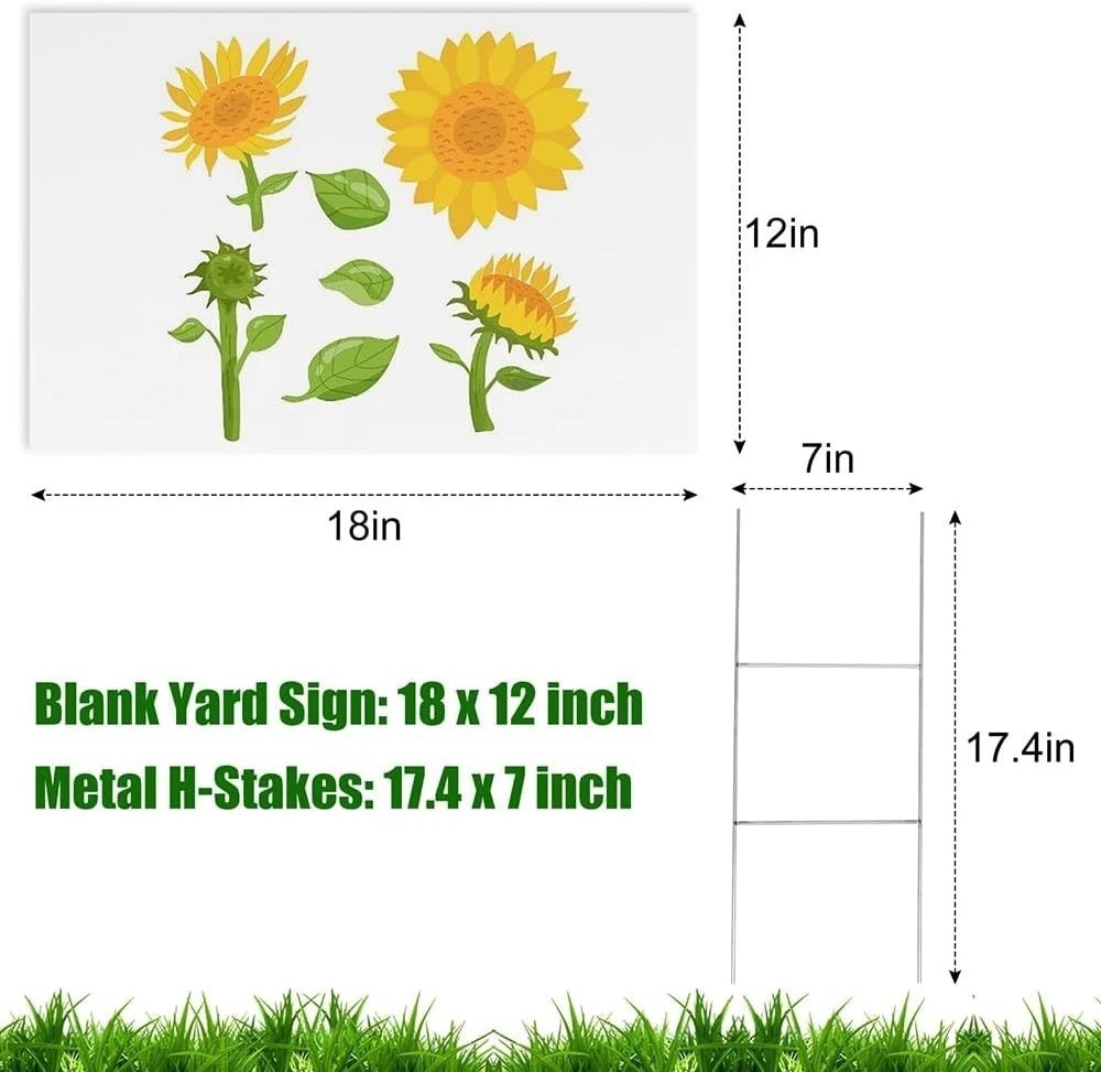 10 Pack 18×12 Inch Waterproof Yard Signs with Metal Stakes – Customizable for…