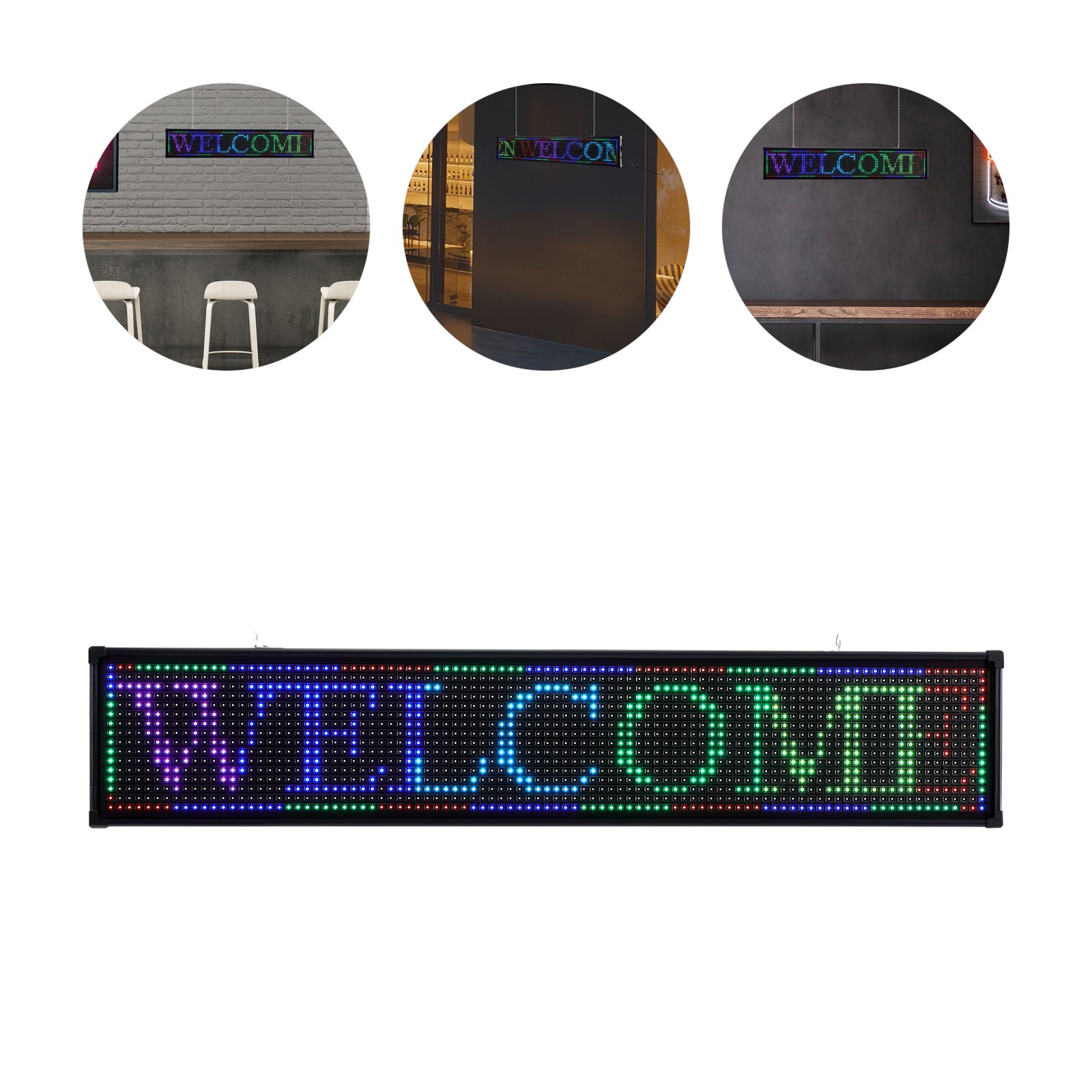 40 x 8-inch LED Seven-color Aluminum and Plastic Sign Outdoor Advertising Board