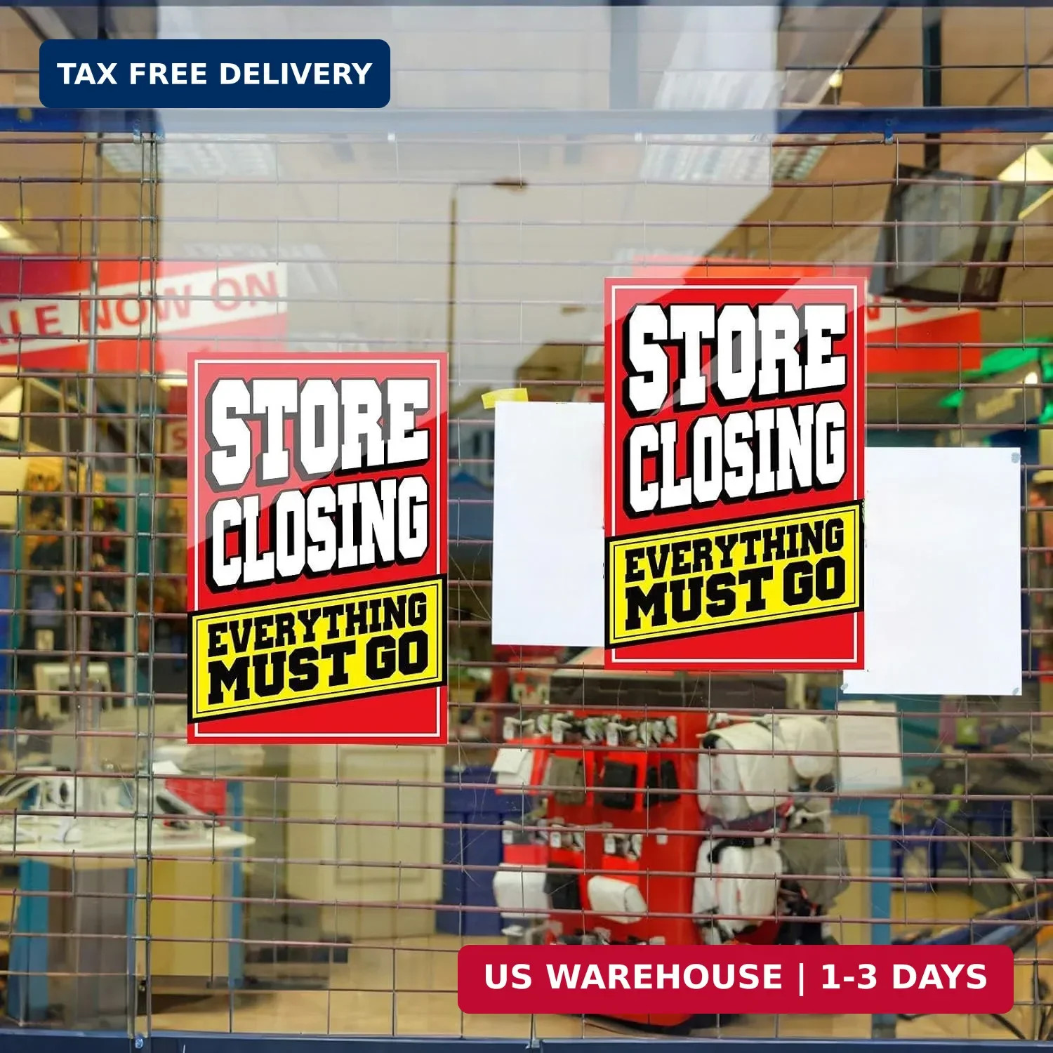 2 Pcs Store Closing Sign Poster Everything Must Go Advertising Banner Going Out