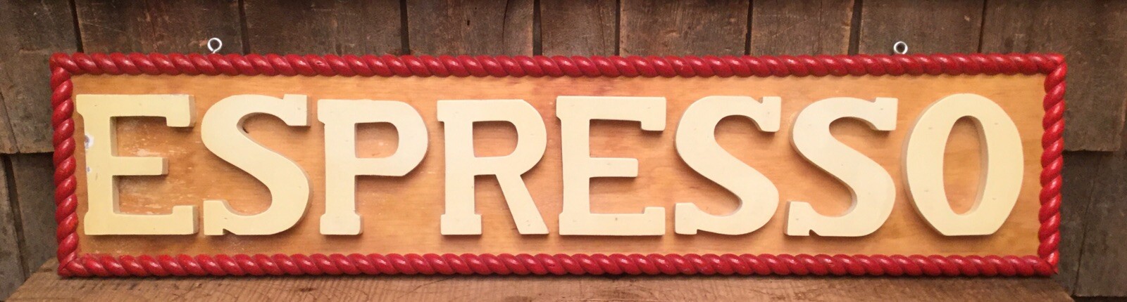 Vintage 3D Crafted Wooden Coffee Shop ESPRESSO Hanging Swing Advertising Sign