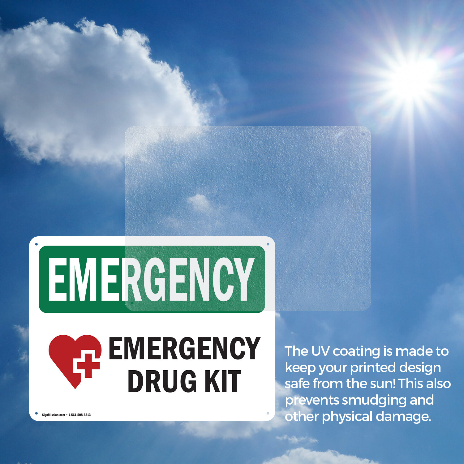 (2 Pack) Drug Kit With Symbol OSHA Emergency Sign Decal Metal Plastic