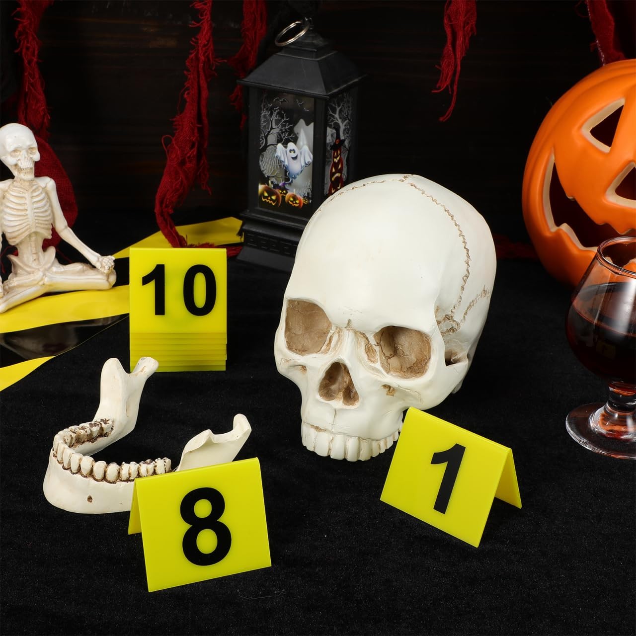 10 PCS Yellow Crime Scene Evidence Table Number Marker Tent Cards Signage