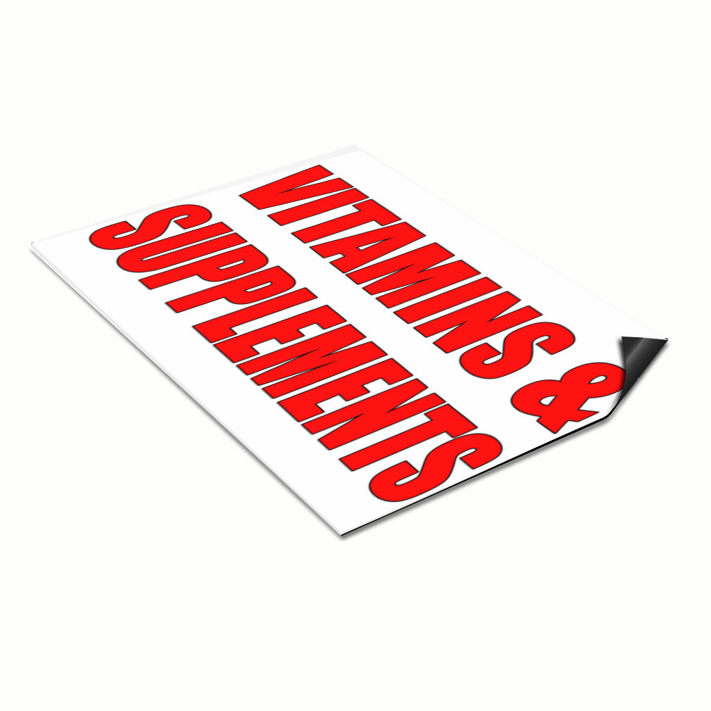Car Magnet Set of 2 Vitamins and Supplements Car Advertising Industrial Sign