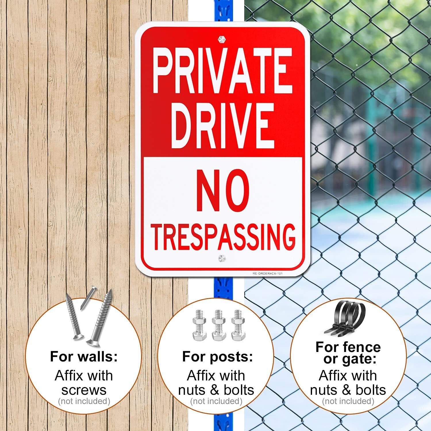 Paquete De 2 Senales De Prohibido El Paso De Private Drive, 12 » X 18 » .63 …